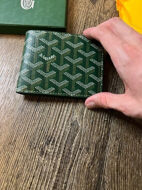 Goyard Green Signature Canvas Bifold Wallet
